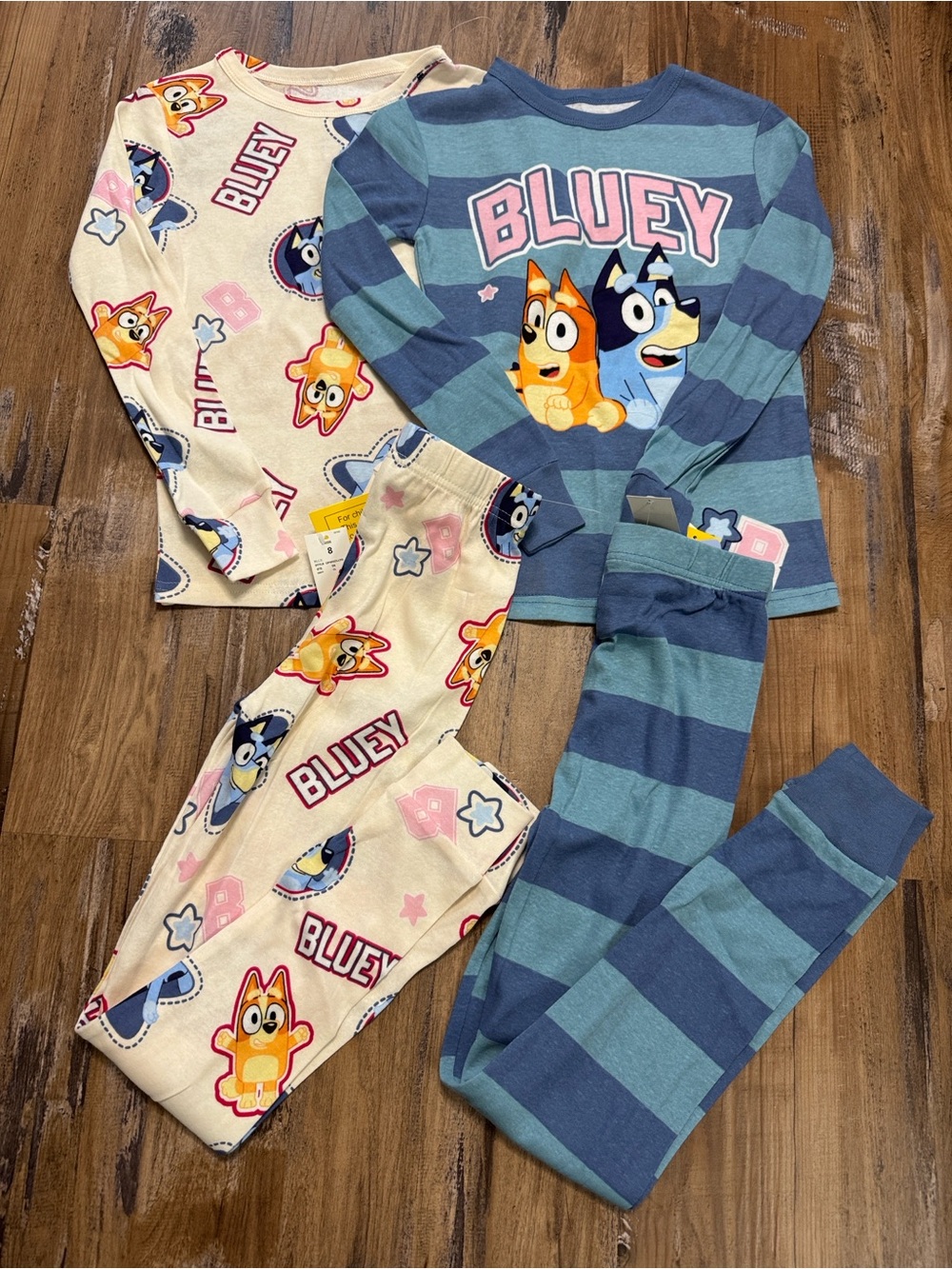 Kids' 2-Piece Bluey Pajama Set - Blue & Cream